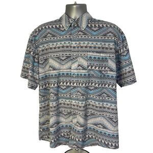 Huk Men’s Button-Down Shirt Size XL Performance Fishing Shirt Aztec Print